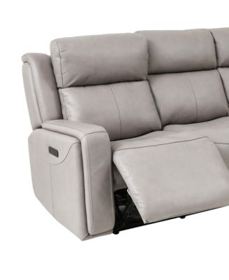 Claude 83" Genuine Leather in Dual Power Headrest and Lumbar Support Reclining Sofa