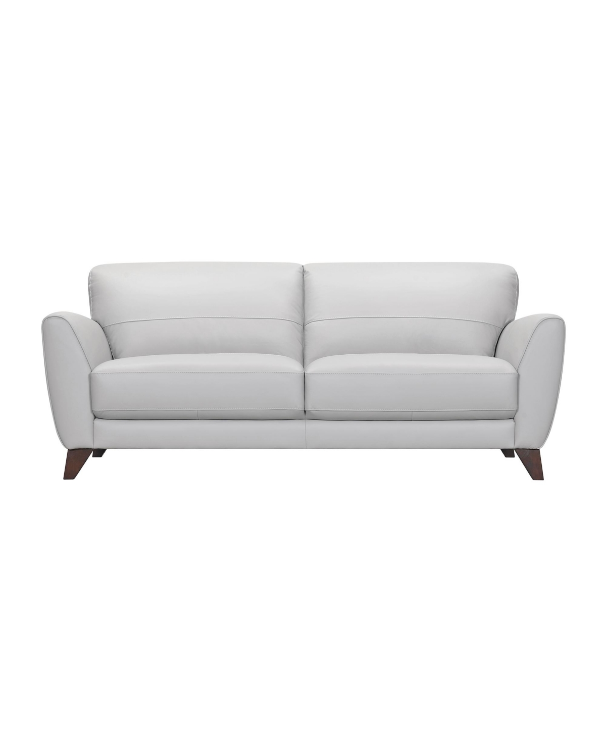 Armen Living Jedd 82" Genuine Leather With Wood Legs In Contemporary Sofa In Dove Gray