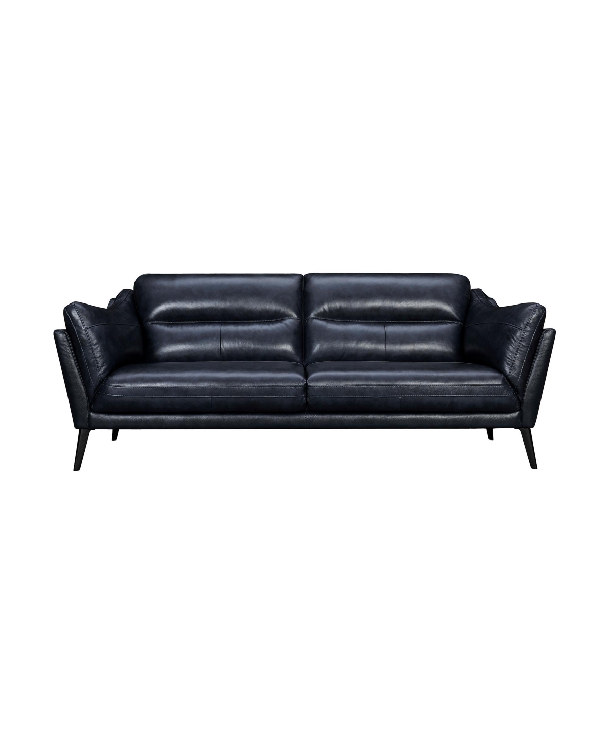 Armen Living Franz 88" Modern Genuine Leather Sofa In Blue Midnight