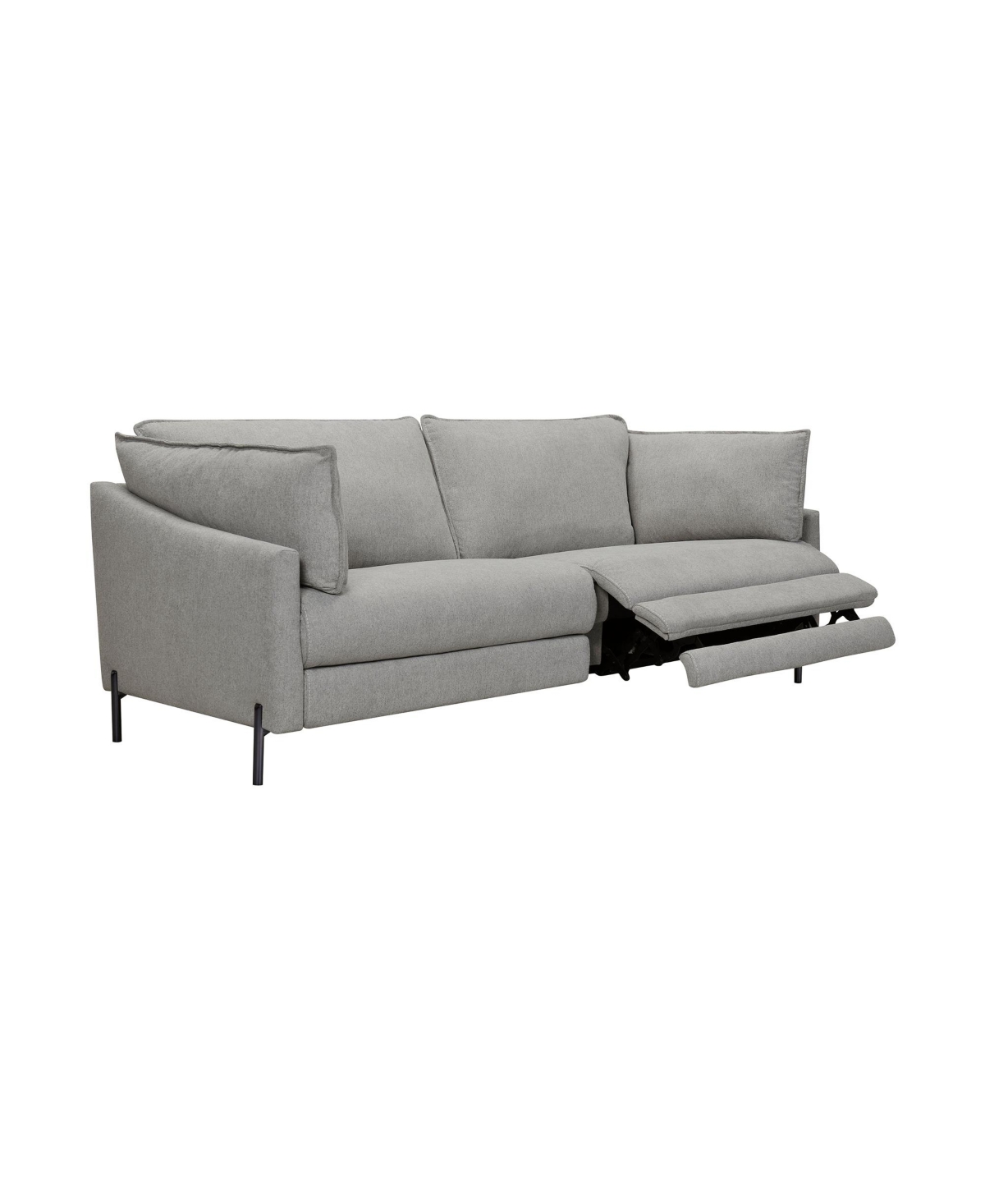 Armen Living Juliett 80" Fabric With Power Footrest Modern Sofa In Gray Pebble