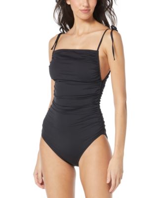 Vince Camuto - Women's Shirred Tie-Strap One-Piece Swimsuit