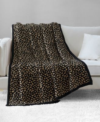 Leopard Jacquard Plush Throw, 50 x 70