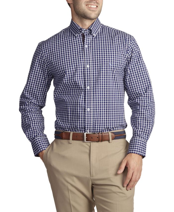 Tailorbyrd Mens Mini Windowpane Cotton Stretch Long Sleeve Shirt - Macy's