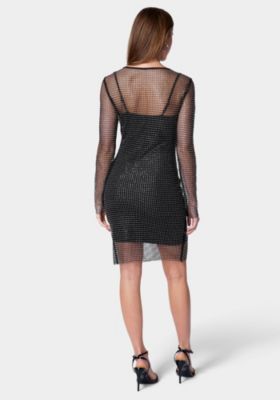 Women's Crystal Mesh Mini Dress