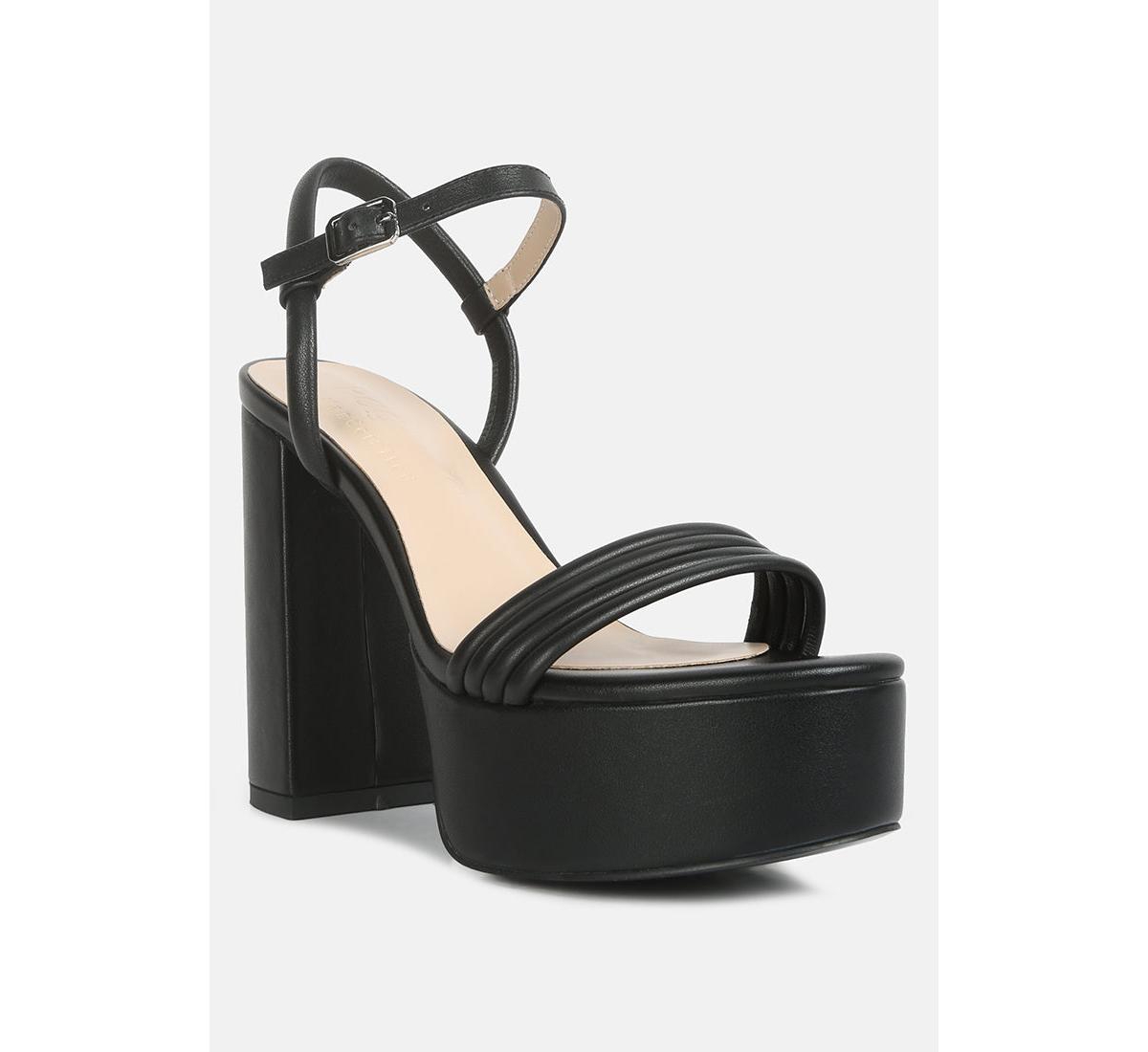 cruella Womens block heel platform sandals - Black