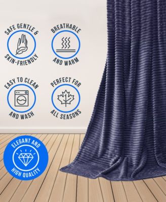 Cut Plush Lightweight Super Soft Luxury Bed Throw, 50" x 60"