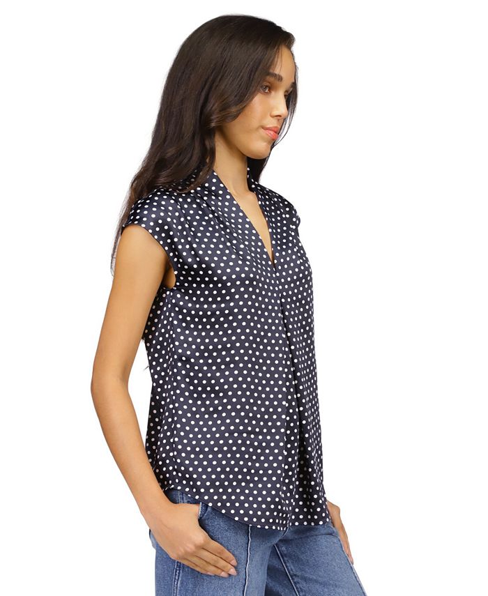 Dot Print V Neck main image 1