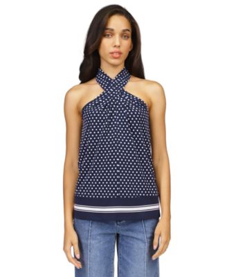 Michael Kors - Women's Printed Border-Hem Halter Top