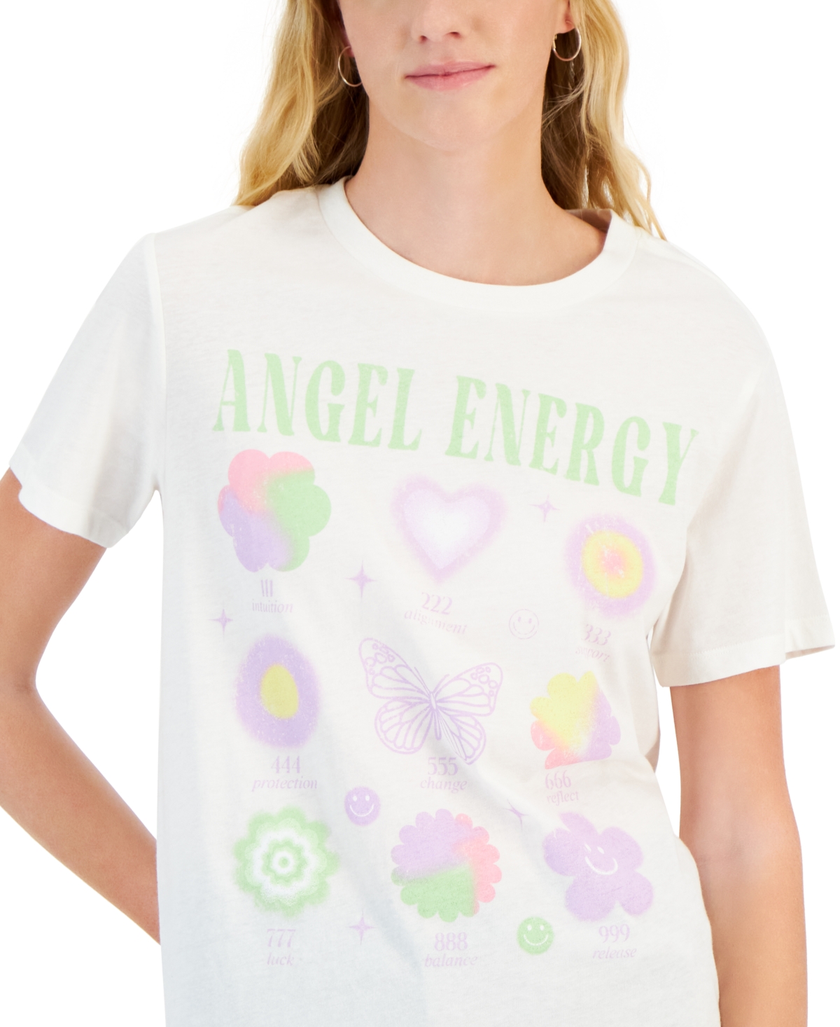 Shop Grayson Threads, The Label Juniors' Angel Energy Graphic Tee In Off White