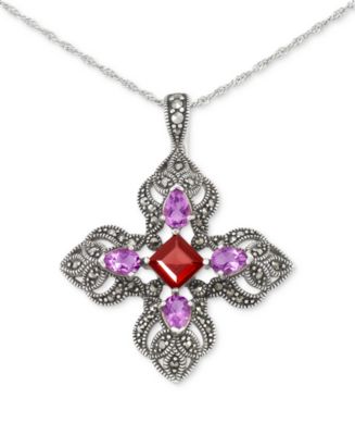 Macy's Amethyst (1-1/3 ct. t.w.), Garnet (1-5/8 ct. t.w.), & Marcasite ...