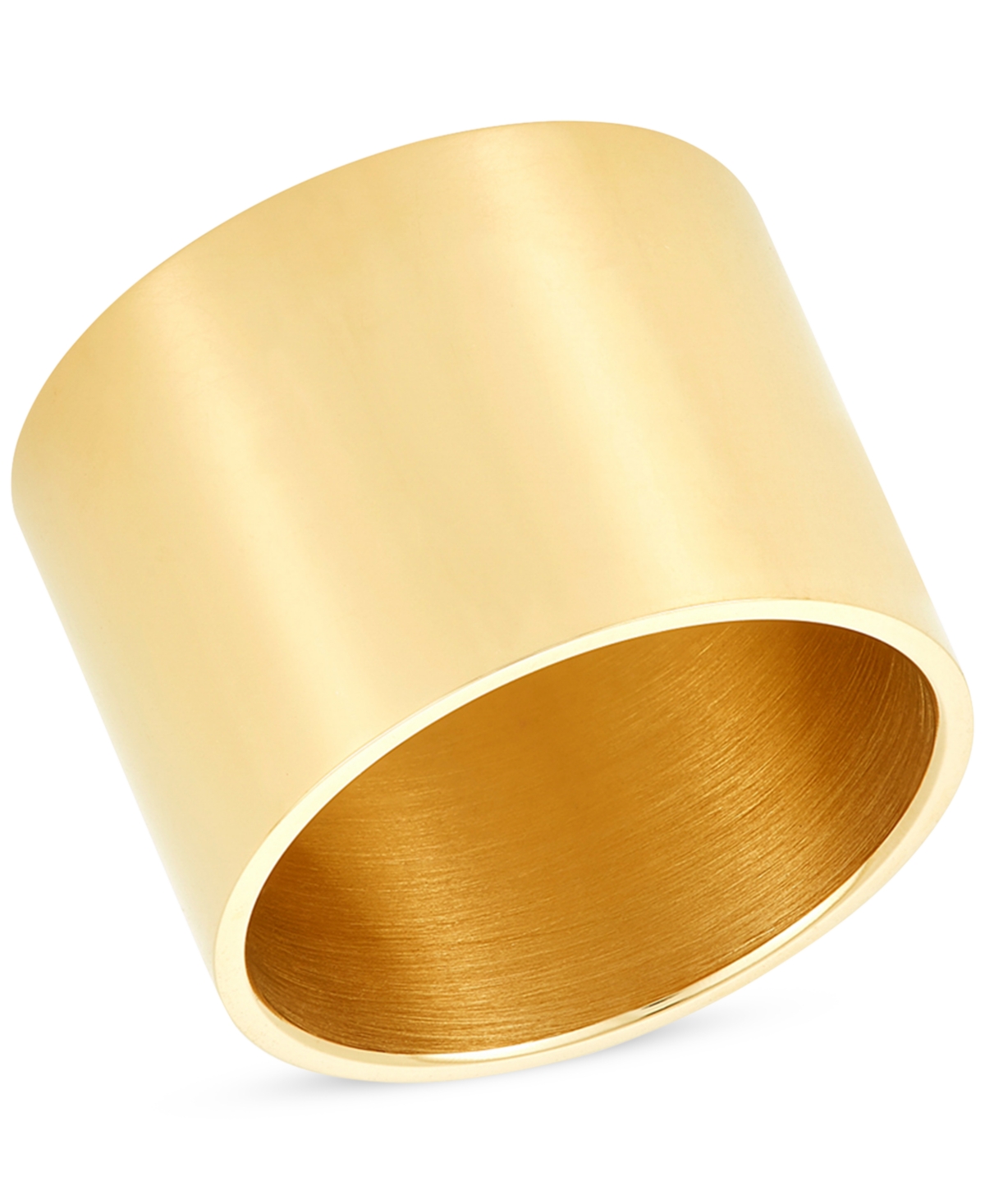 Gold-Tone Water-Resistant Cigar Band Ring - Gold
