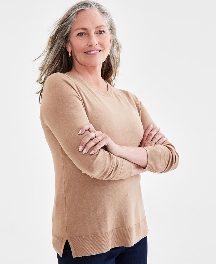 Style & Co Petite Crewneck Sweater, Created for Macy's - Macy's