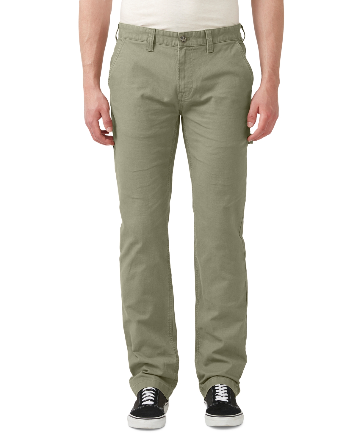 Buffalo David Bitton Men's Straight Six Straight-fit Stretch Canvas Carpenter Pants In Olive