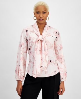 pink flower print blouse