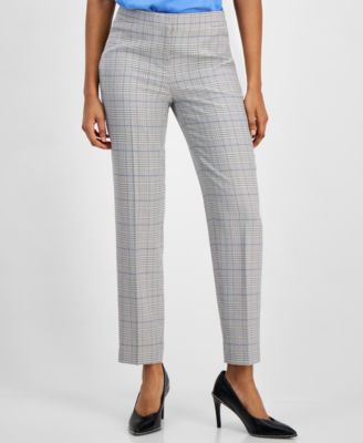 Bar III - Women's Plaid Straight-Leg Pants
