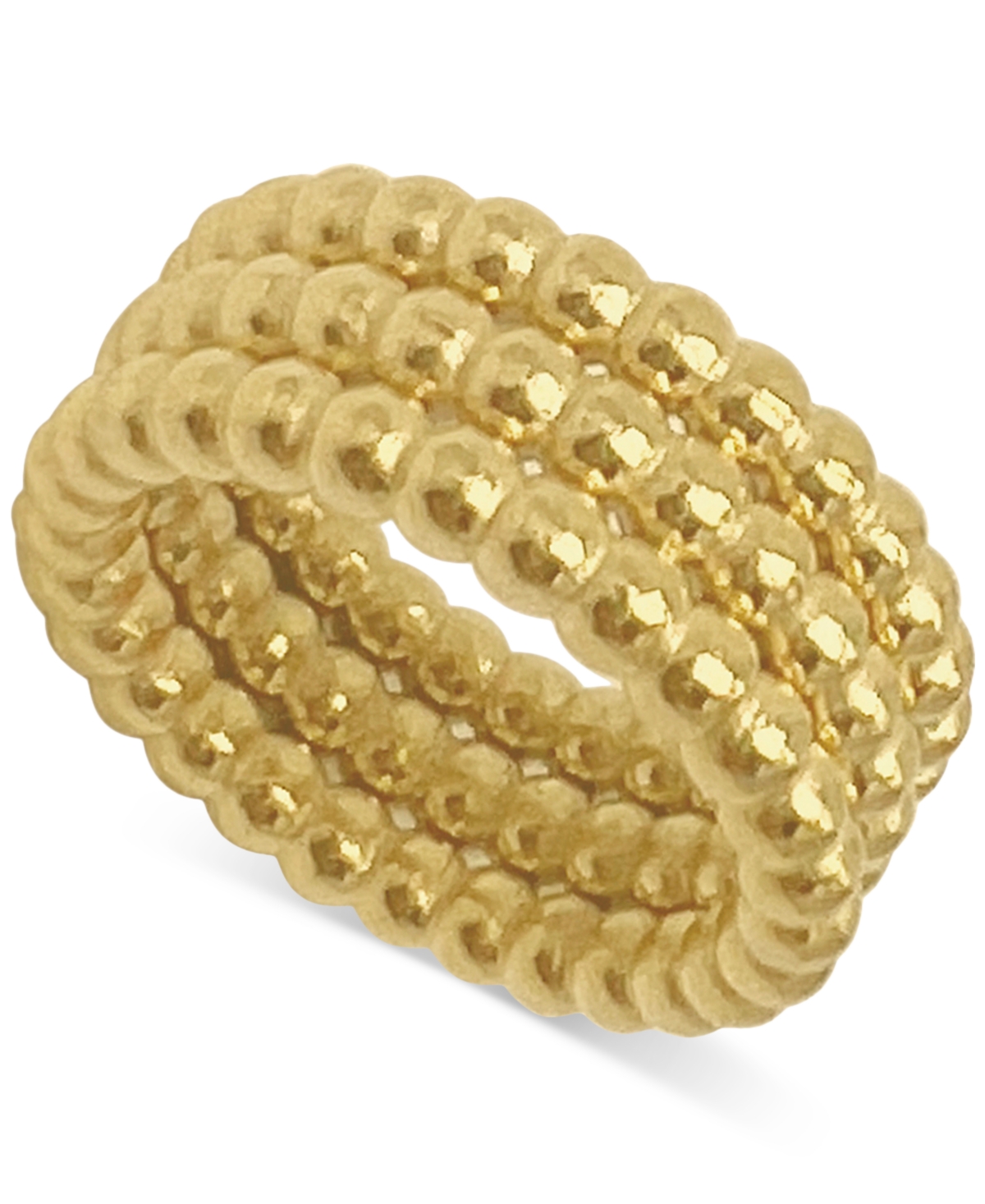 Shop Adornia 14k Gold-plated Three-row Beaded Ring