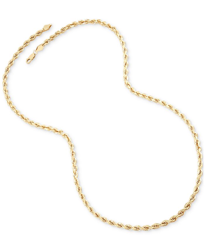 Macy's Polished Classic Rope Link 26" Chain Necklace (5mm) in 10k Gold
