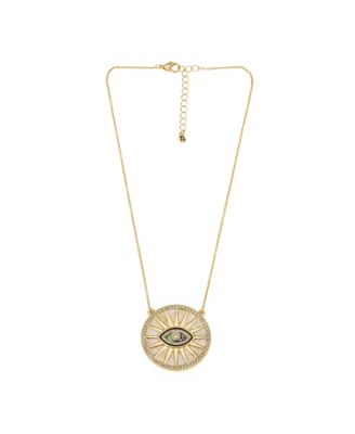 RACHEL Rachel Roy - Gold-Tone Pav&eacute; & Stone Evil Eye Burst Pendant Necklace, 20" + 1" extender