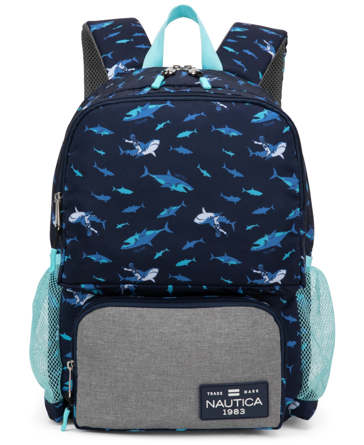 Nautica Kids Backpack For School, 16" H In Shark Riders