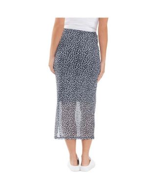 Maternity Ripe Kara Floral Mesh Skirt Navy