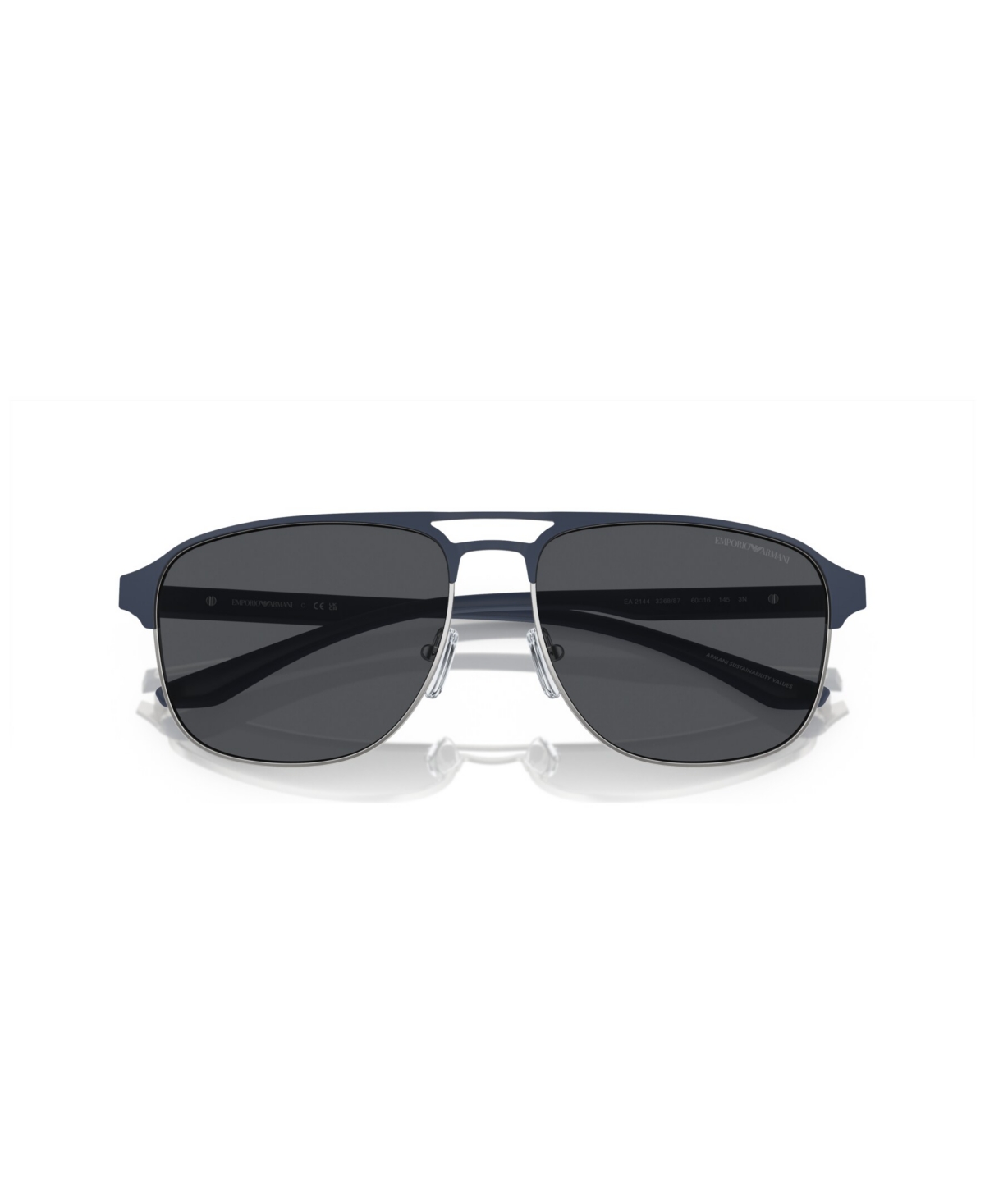 Shop Emporio Armani Men's Sunglasses Ea2144 In Matte Silver,bluette