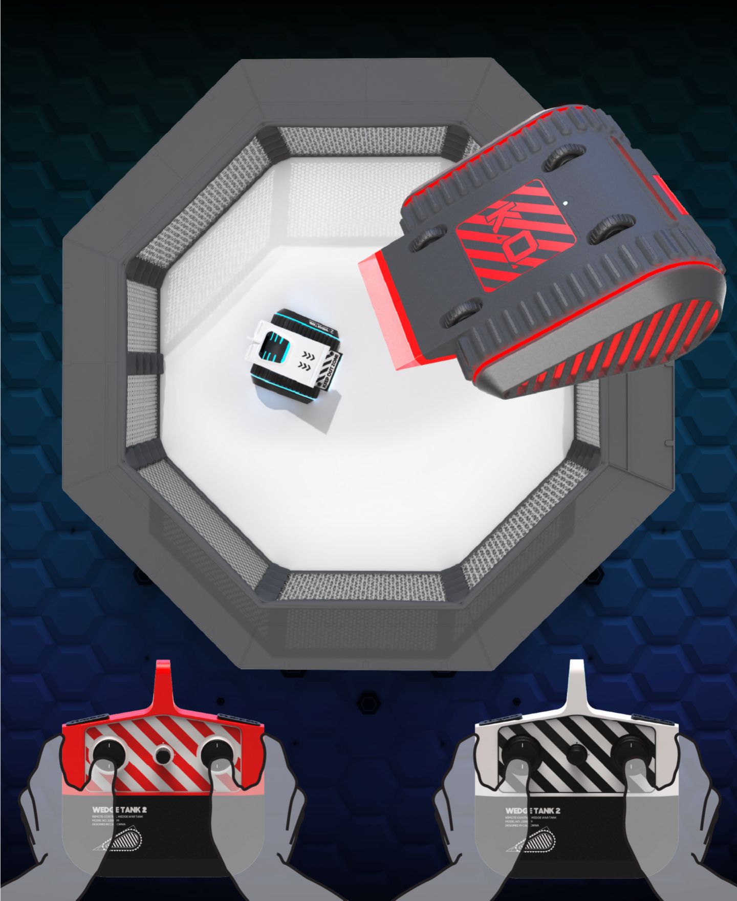 Детские игрушки Sharper Image Battle Tracks Knockout Remote Control Flip Ramp Space Tank Wars Toys — фото 2