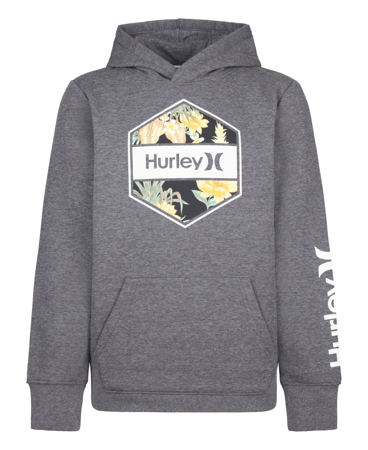 Hurley Kids' Big Boys Hex Fill Pullover Sweatshirt In Charcoal Heather