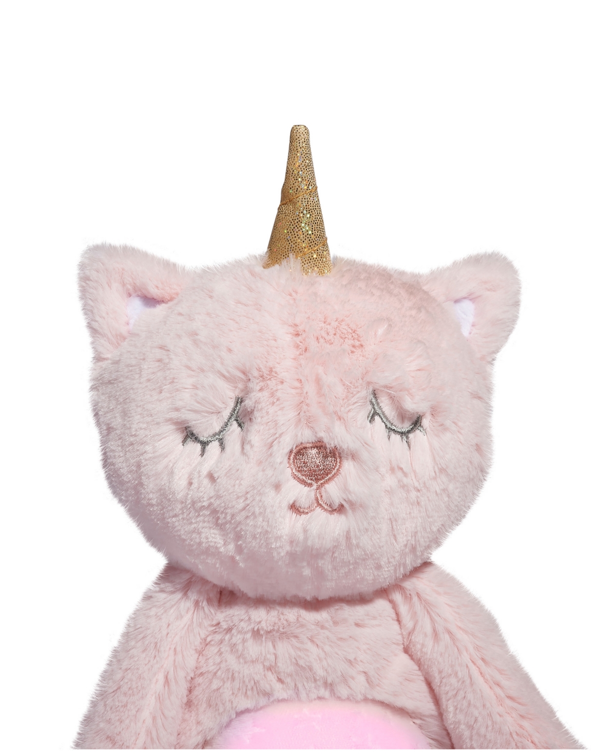 Geoffrey's Toy Box Soothing Kitty Corn Plush Stuffed Animal Toy with Led Lights and Sound, Created for Macy's - Pastel Pink