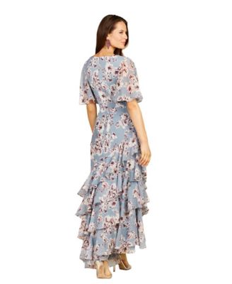 Women's Cape Sleeve Print Dress