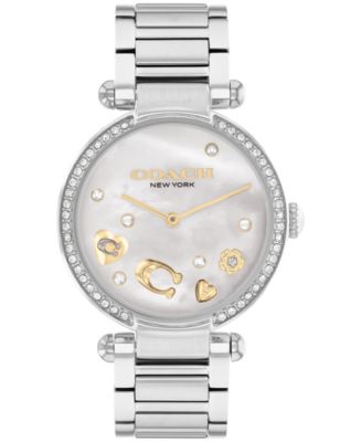 COACH Women's Cary Silver-Tone Stainless Steel Bracelet Watch 34mm