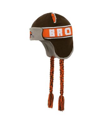 Preschool Boys and Girls Brown Cleveland Browns Wordmark Ears Trooper Knit Hat