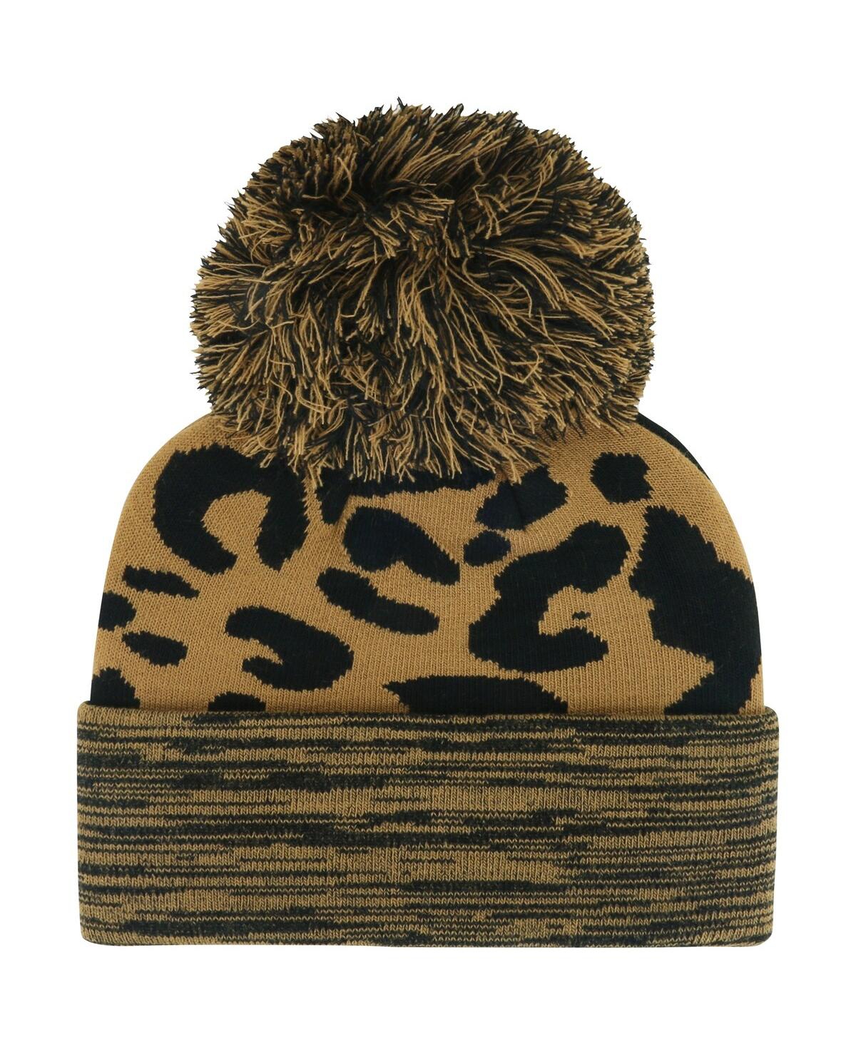 Shop 47 Brand Women's ' Brown Auburn Tigers Rosette Cuffed Knit Hat With Pom