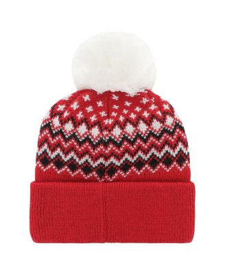 Women's Red Detroit Red Wings Elsa&nbsp;Cuffed Knit Hat with Pom