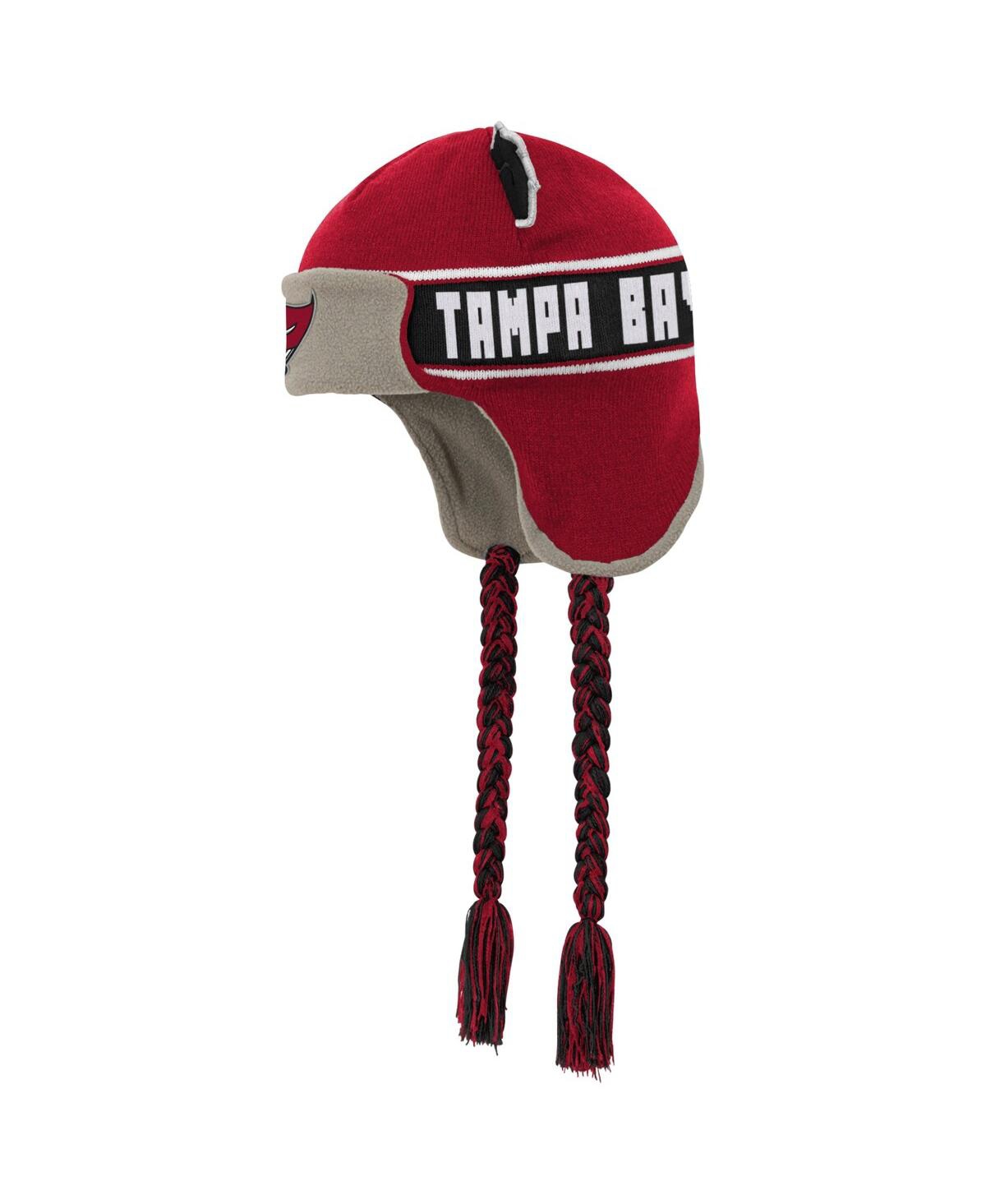 Shop Outerstuff Youth Boys And Girls  Red Tampa Bay Buccaneers Wordmark Ears Trooper Knit Hat