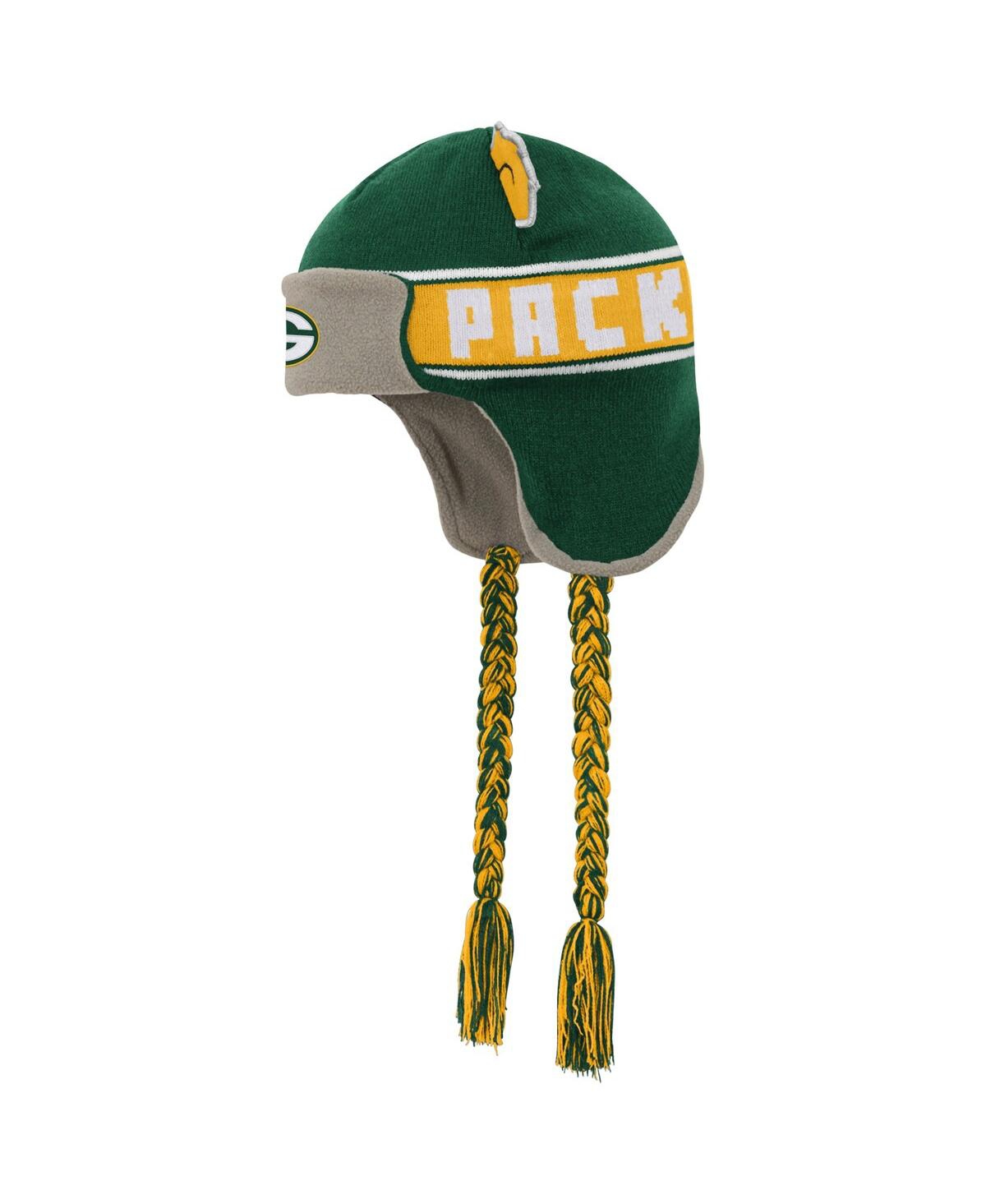 Shop Outerstuff Youth Boys And Girls  Green Green Bay Packers Wordmark Ears Trooper Knit Hat