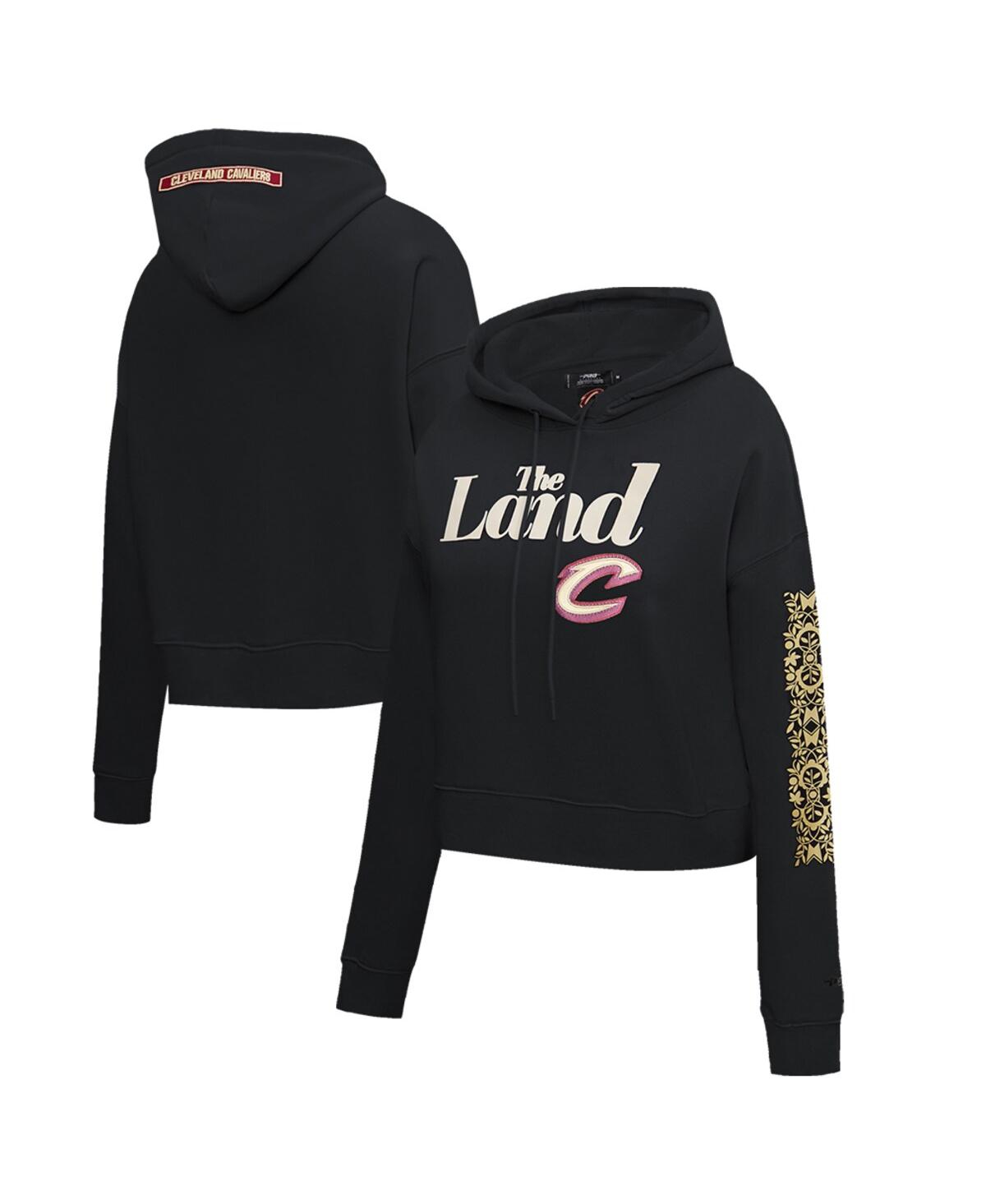 Shop Pro Standard Women's  Black Cleveland Cavaliers 2023/24 City Edition Cropped Pullover Hoodie