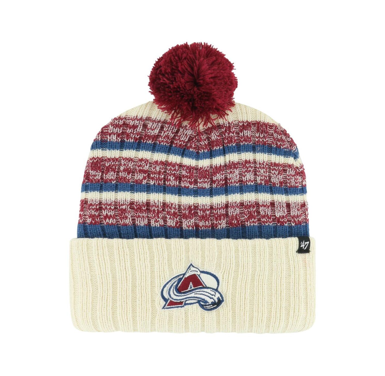 Men's Cream Colorado Avalanche Tavern Cuffed Knit Hat with Pom