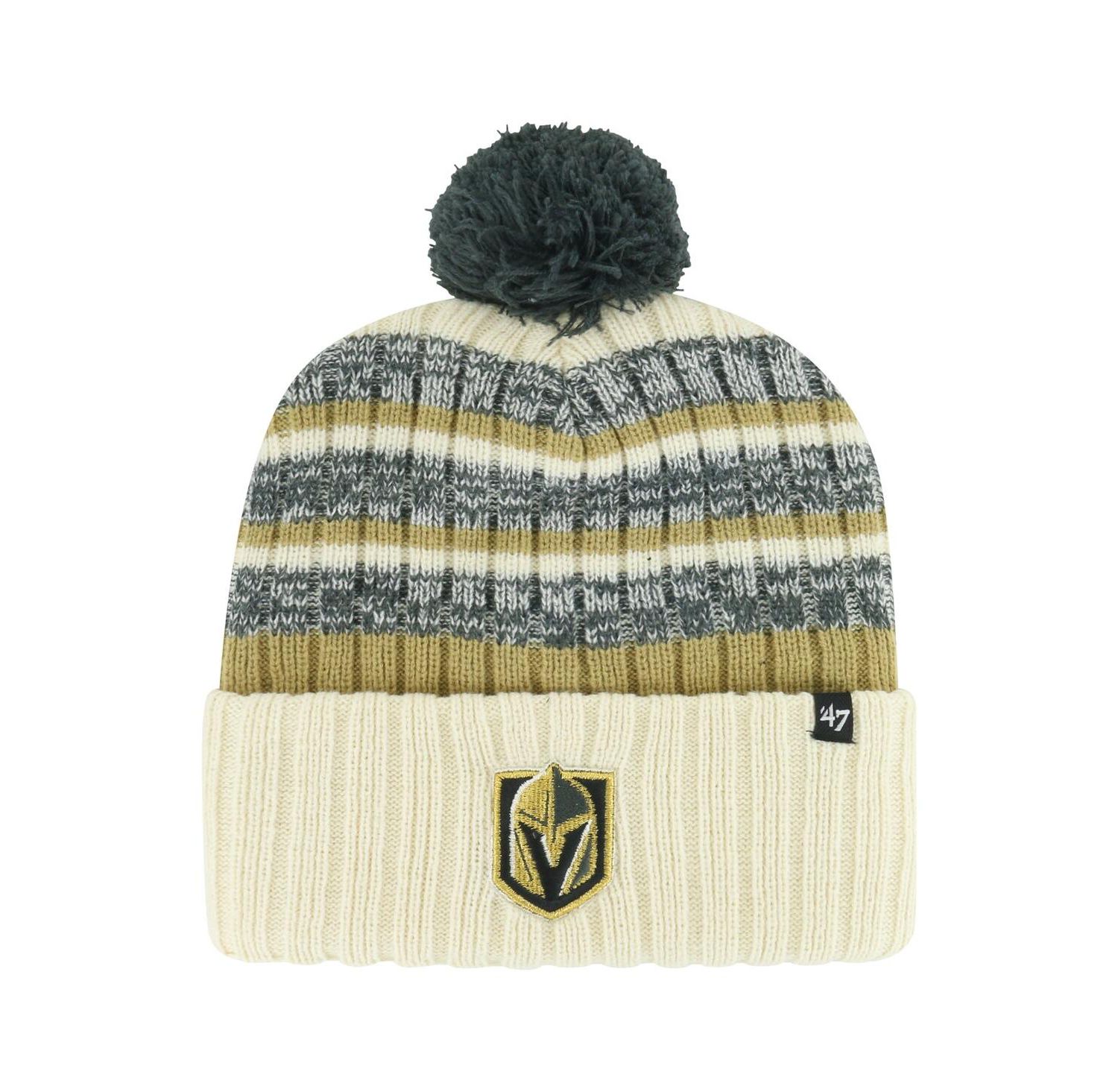 Men's Cream Vegas Golden Knights Tavern Cuffed Knit Hat with Pom