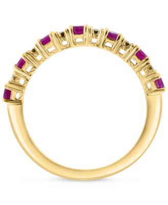 EFFY&reg; Sapphire (1/2 ct. t.w.) & Diamond Accent Stack Ring in Gold-Plated Sterling Silver (Also available in Ruby and Emerald) 