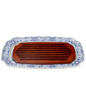 Judaica Challah Tray with Wooden Insert