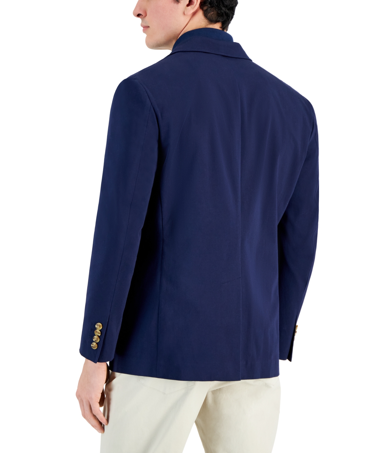 Club Room Men's Varsity-inspired Unstructured Blazer, Created For Macy's In Navy Blue