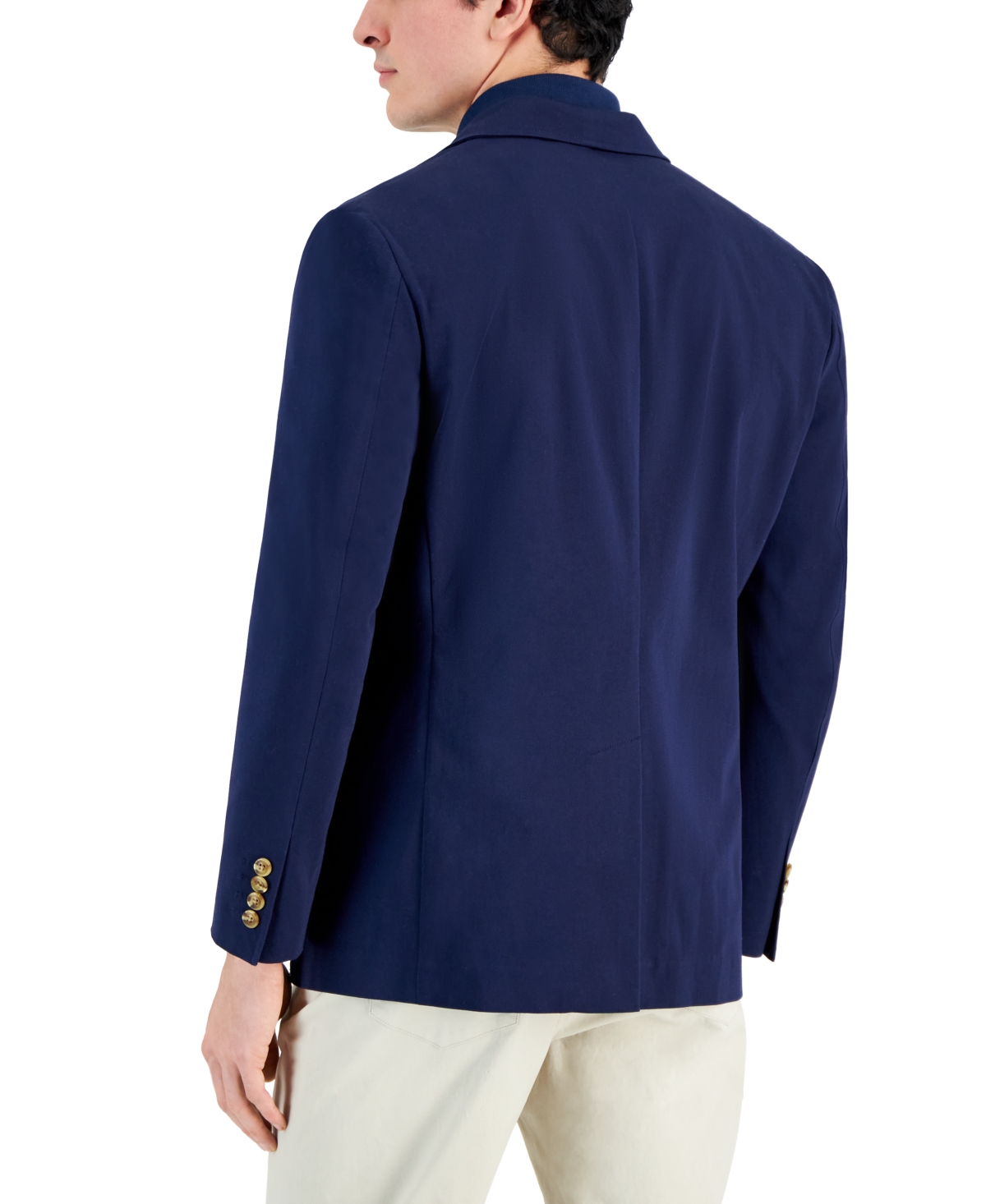 Shop Club Room Men's Varsity-inspired Unstructured Blazer, Created For Macy's In Navy Blue