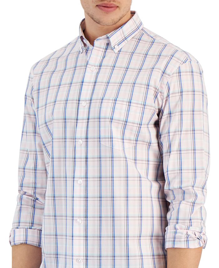 Club Room Men's Quincy Plaid ButtonDown Poplin Shirt, Created for Macy