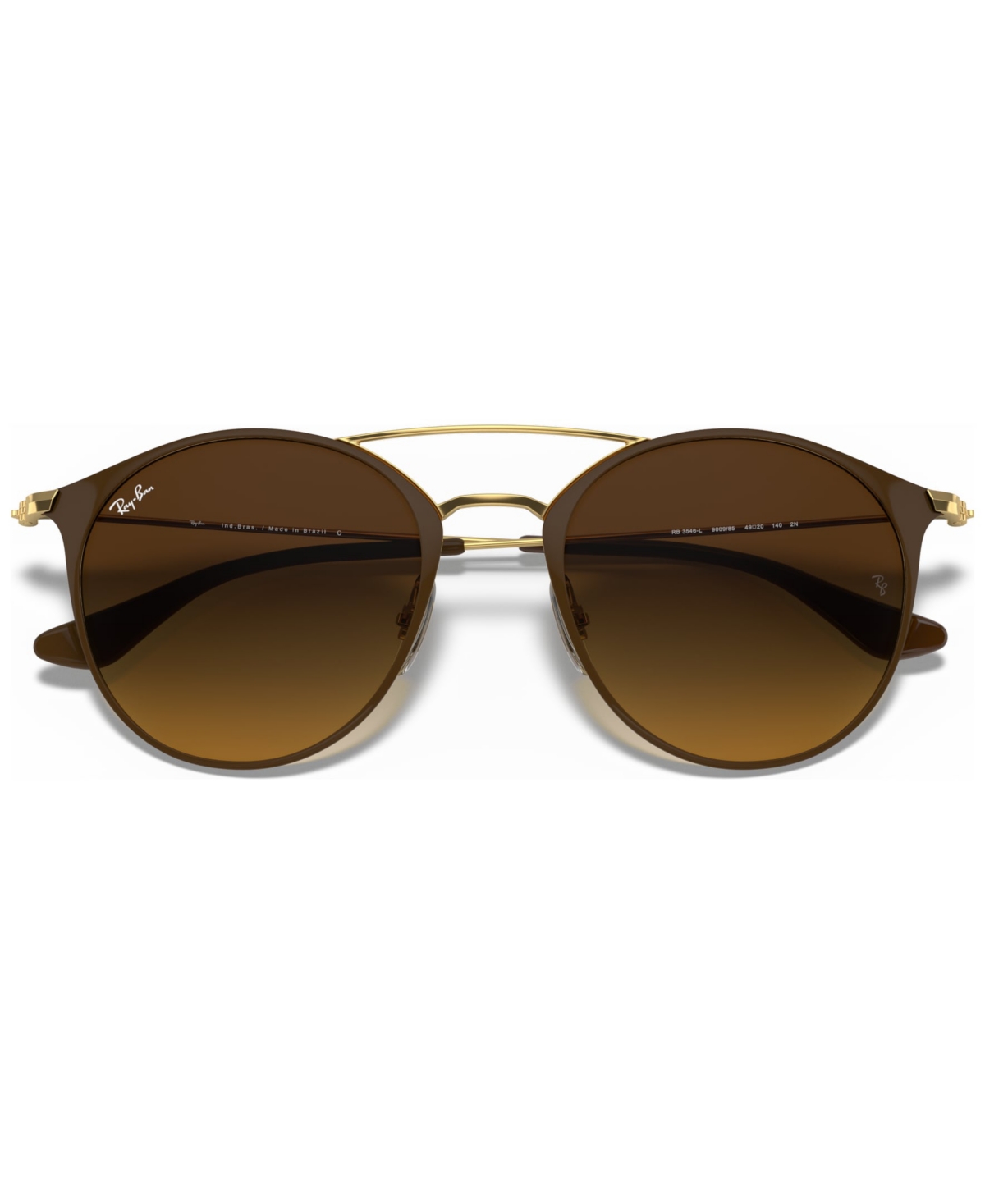 Ray Ban Unisex Rb3546 Sunglasses, Gradient Rb3546l In Brown On Gold