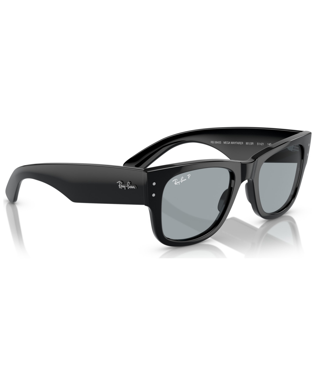 Shop Ray Ban Unisex Mega Wayfarer Polarized Sunglasses, Rb0840s In Black