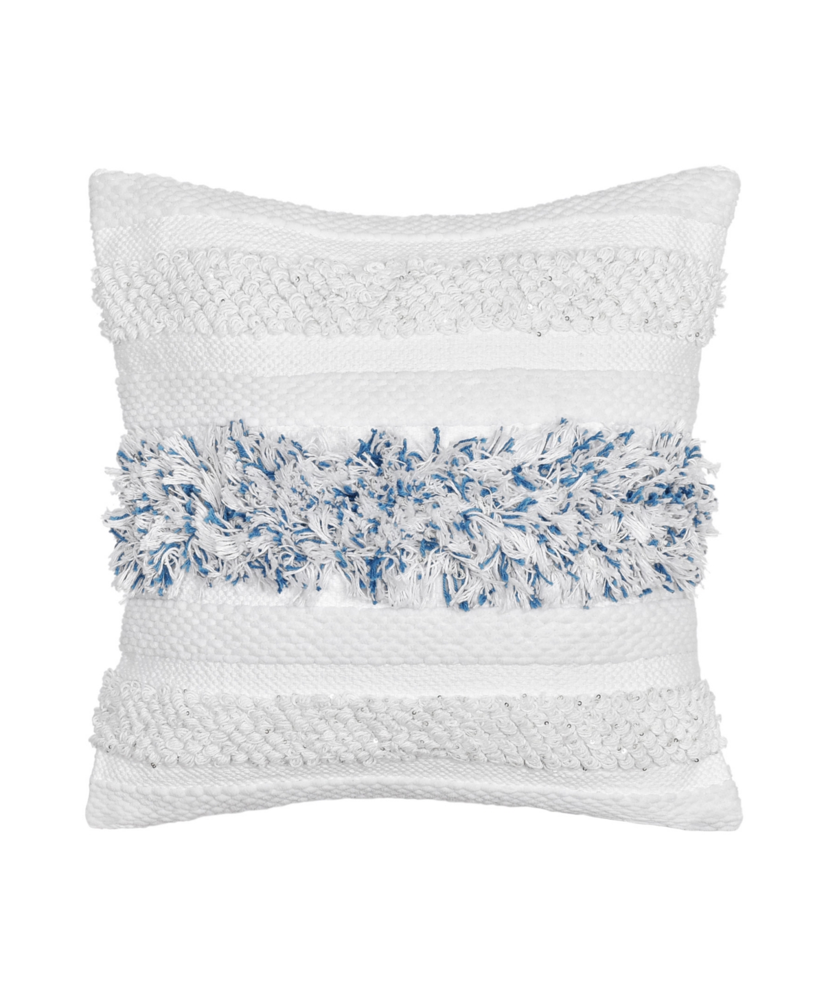 White Sand Driftway Square Decorative Pillow, 18" X 18" In Blue