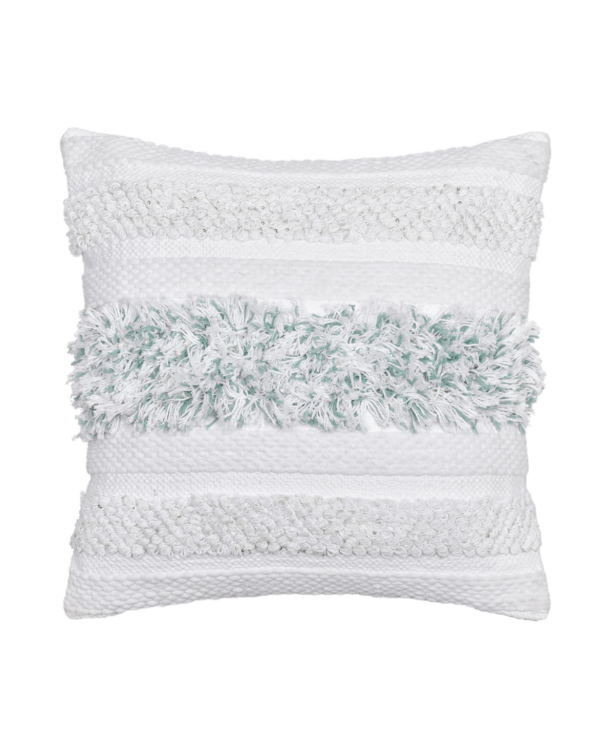 White Sand Driftway Square Decorative Pillow, 18" X 18" In Aqua