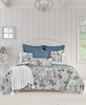 Cassia Reversible Pale Blue Floral Quilt Bedding by Piper & Wright