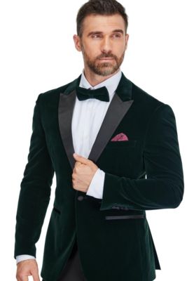 Men's 2-Piece Velvet Birdseye Lapel Slim-Fit Tuxedo
