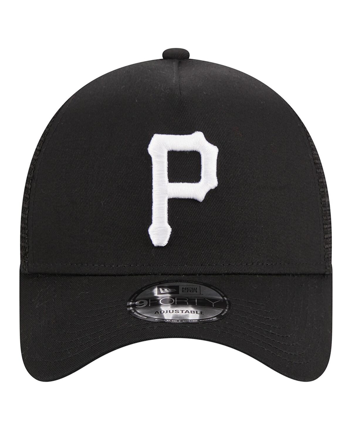 New Era Black Pittsburgh Pirates A-frame 9forty Trucker Adjustable Hat In Black